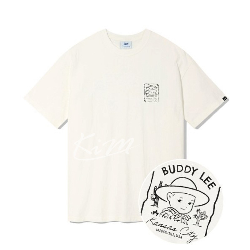 LEE 郵戳BUDDY 短袖 短T 短踢 韓國代購 男女同款情侶T-細節圖9
