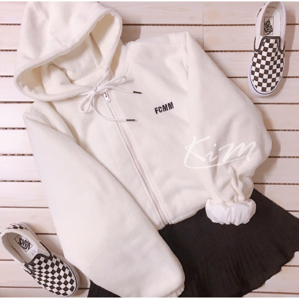 【預購】FCMM 外套 大LOGO絨毛外套 大LOGO 鋪棉外套 連帽外套 代購-細節圖6