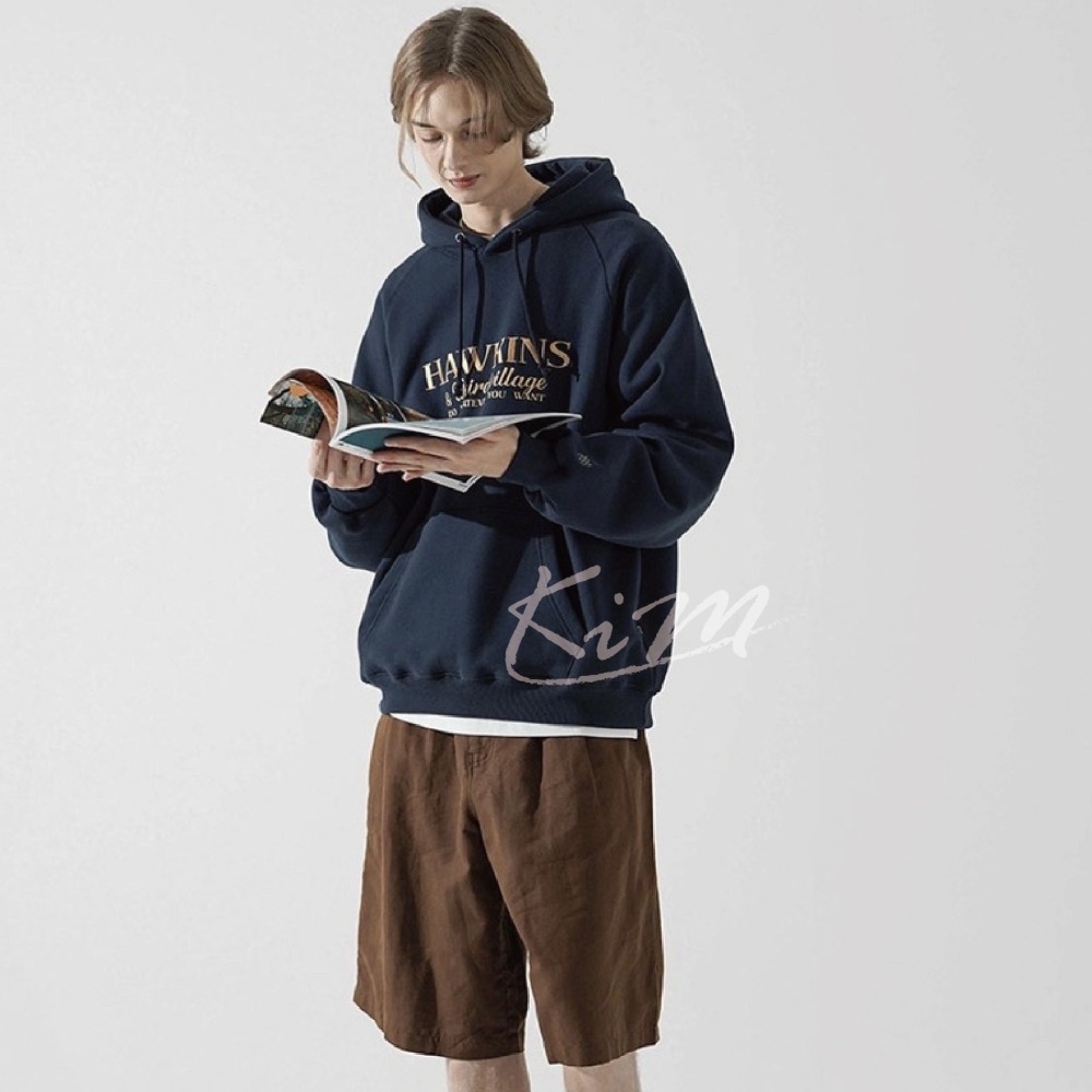 韓國WV PROJECT 電繡霍金斯高磅刷毛帽T WVPROJECT 帽踢-細節圖9