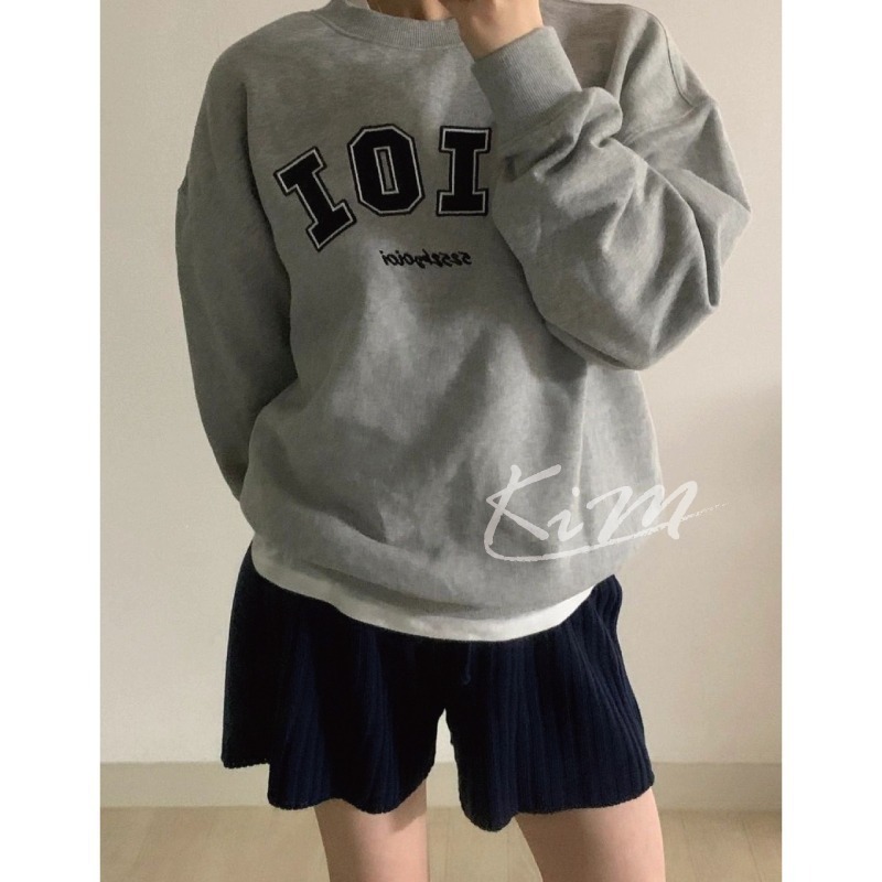 oioi衛衣 女 秋冬 5252圓領 寬鬆 男 情侶 馬卡龍 長袖 大學T-細節圖6