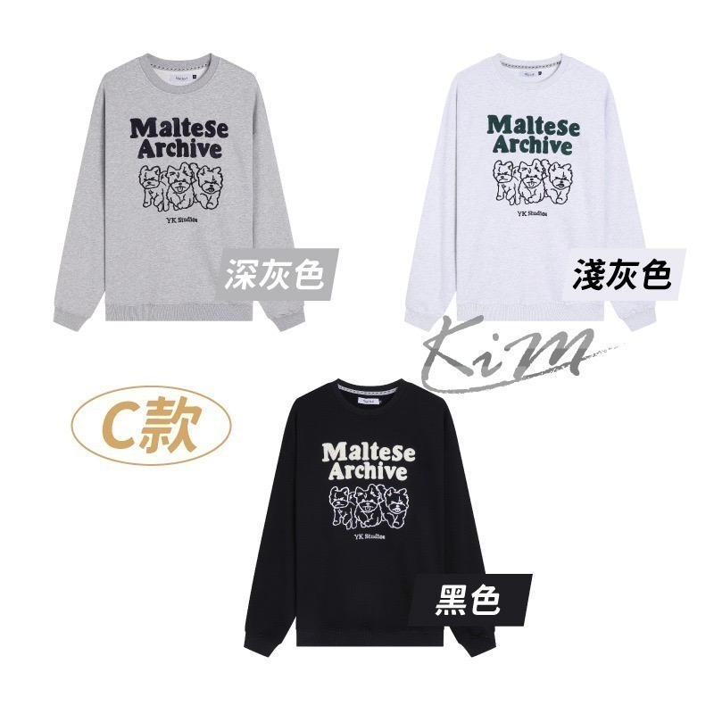 waikei 三隻狗狗衛衣圓領 寬鬆 長袖 秋冬款 男女情侶 大學T-細節圖9