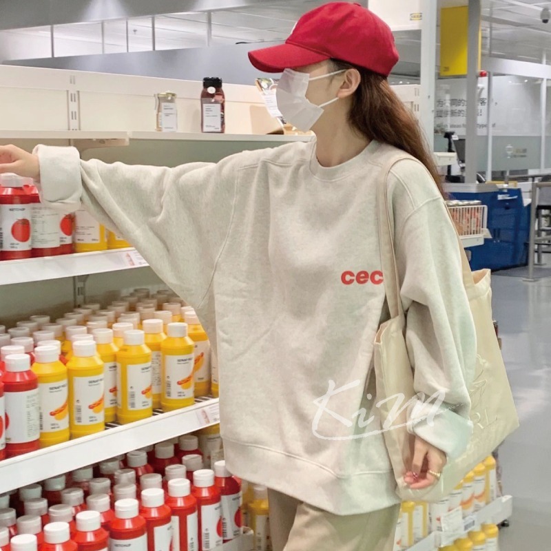 cec衛衣 女 寬鬆 圓領 加絨 長袖 男 CHANCECHANCE 大學T-細節圖5