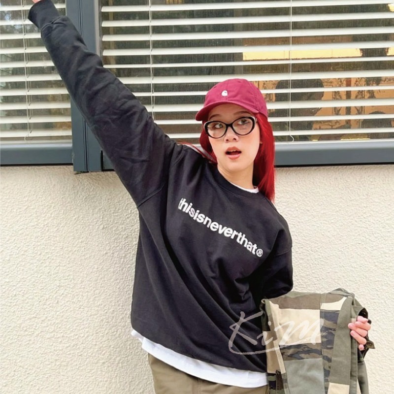 thisisneverthat 衛衣 女TNT刺繡 加絨 長袖T恤 男 大學T-細節圖10