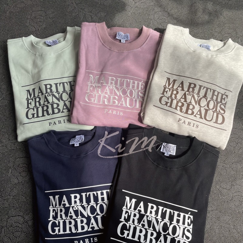 韓國Marithe 字母 印花 休閒 百搭 簡約 情侶 上衣 寬鬆 大學T 長袖T恤-細節圖8