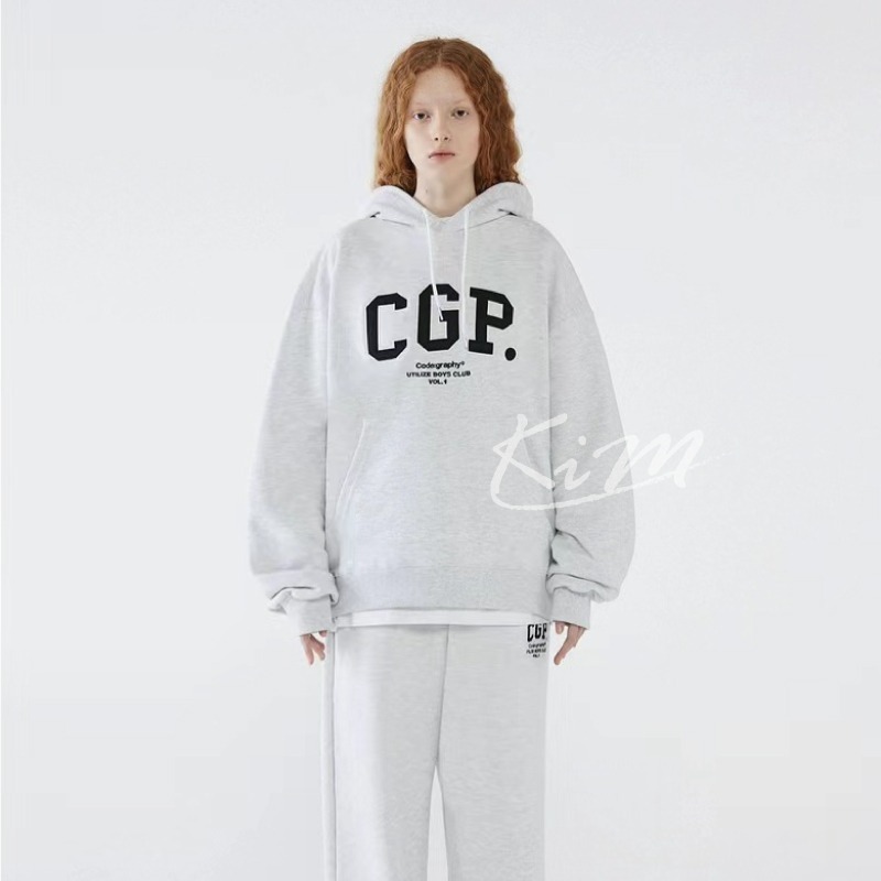 韓國CGP 長袖連帽T恤 HOSHI同款 codegraphy 連帽 長袖帽T寬鬆 女 男 秋冬 連帽T恤 帽T-細節圖6