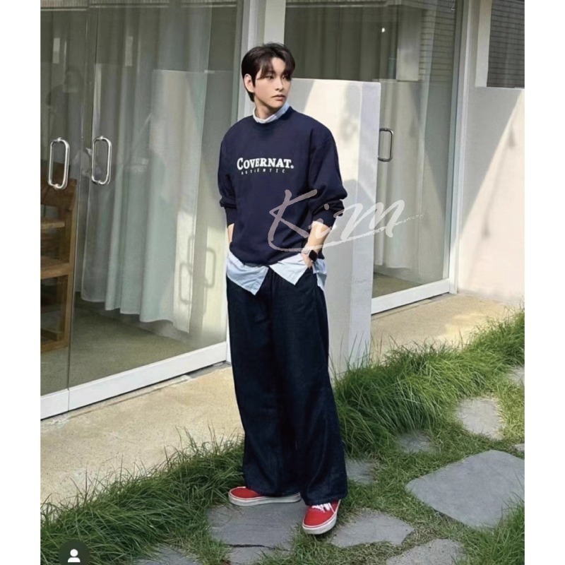 【預購】COVERNAT 經典LOGO 大學T 無刷毛 經典款 大LOGO 大學踢 長袖上衣 男女同款 正韓-細節圖3