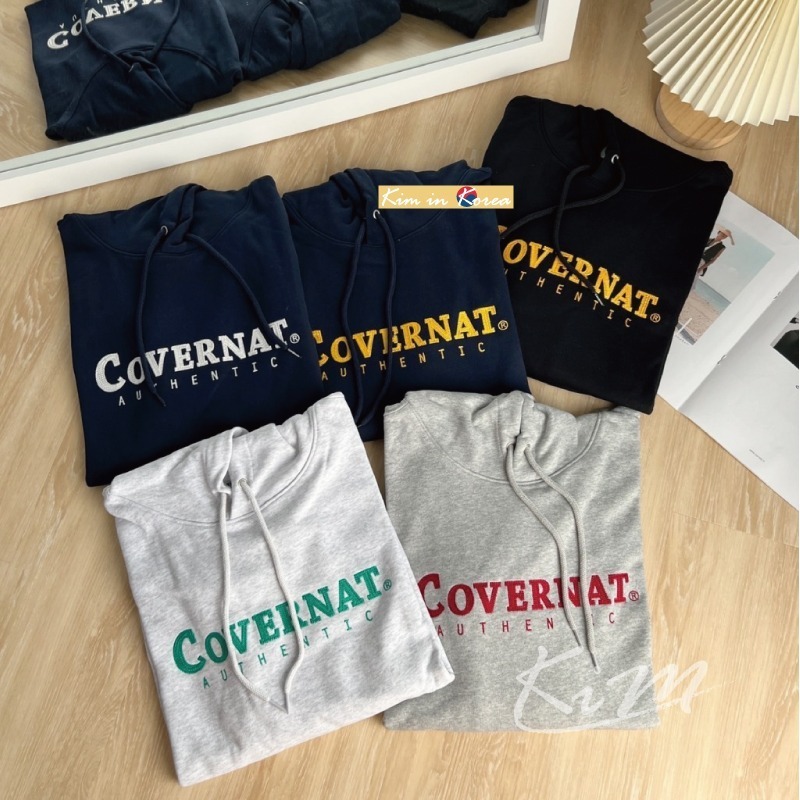 【預購】Covernat 帽T 經典LOGO 字母刺繡 C標 帽踢 連帽TEE 重磅無刷毛 男女同款 寬鬆 正韓-細節圖2