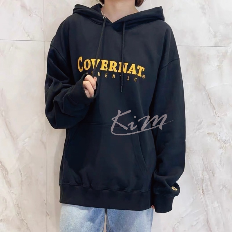 【預購】Covernat 帽T 經典LOGO 字母刺繡 C標 帽踢 連帽TEE 重磅無刷毛 男女同款 寬鬆 正韓-細節圖5