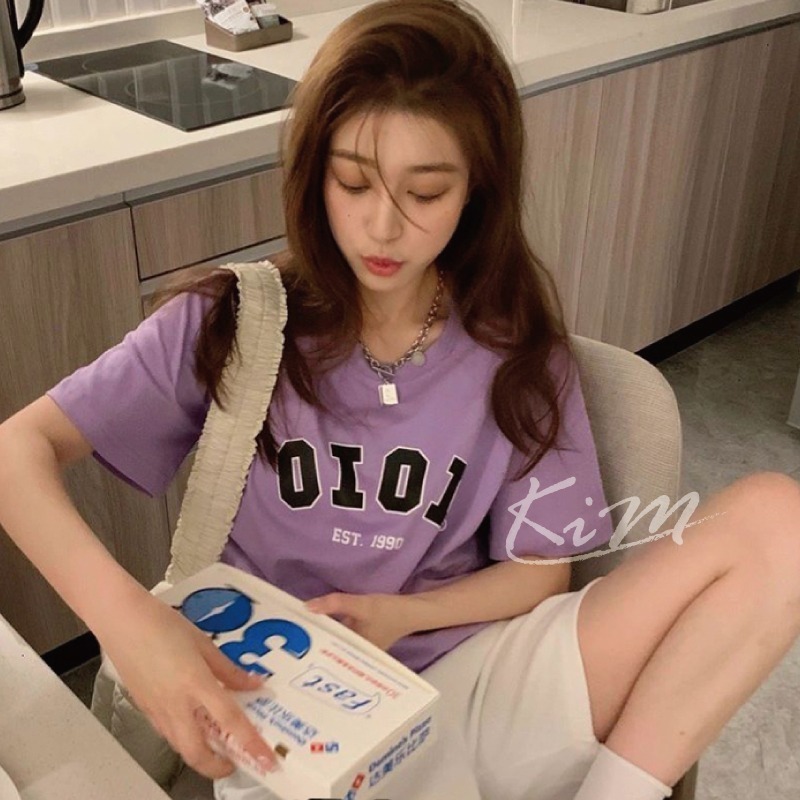 韓國OiOi 5252 糖果色 馬卡龍色 T恤 短袖 圓領T恤 男 女 ROSE 樸彩英代言 男 女 夏季-細節圖2