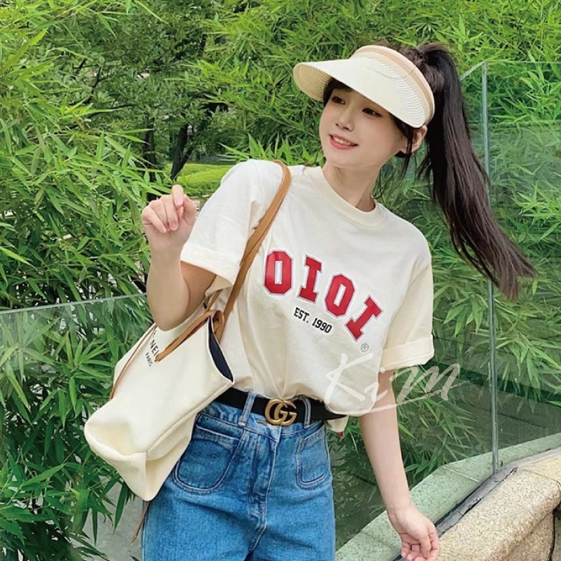 韓國OiOi 5252 糖果色 馬卡龍色 T恤 短袖 圓領T恤 男 女 ROSE 樸彩英代言 男 女 夏季-細節圖4