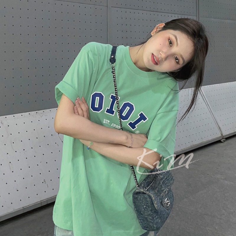 韓國OiOi 5252 糖果色 馬卡龍色 T恤 短袖 圓領T恤 男 女 ROSE 樸彩英代言 男 女 夏季-細節圖5