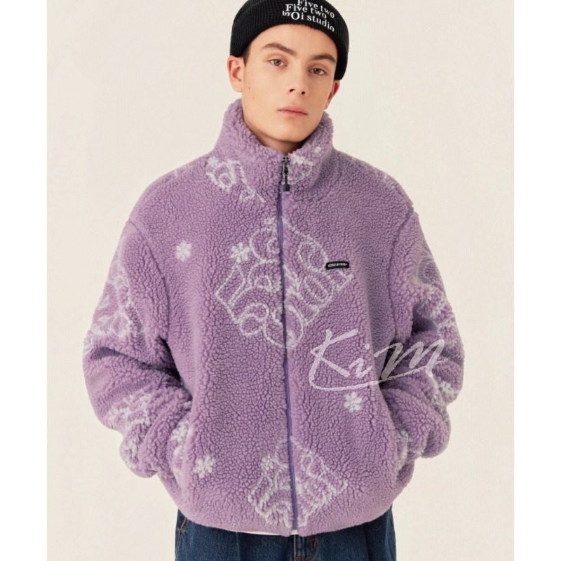 韓國OiOi 5252 立領羊羔毛外套 羊羔絨外套 夾克外套 冬季保暖外套 男女同款-細節圖5