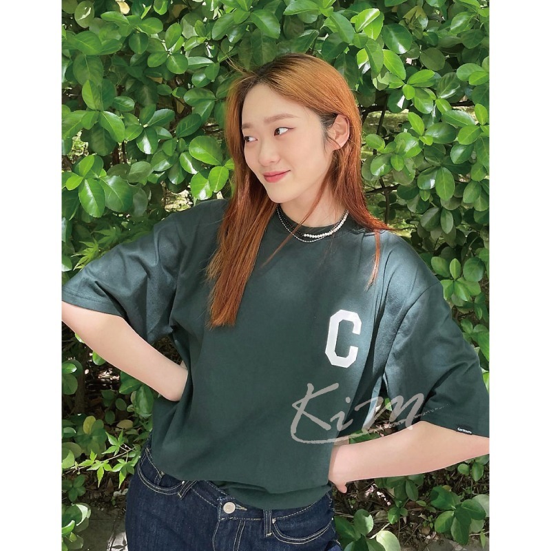 韓國Covernat 大C字母 簡約 休閒 寬鬆 短袖T恤 純棉半袖 上衣 男 女-細節圖10