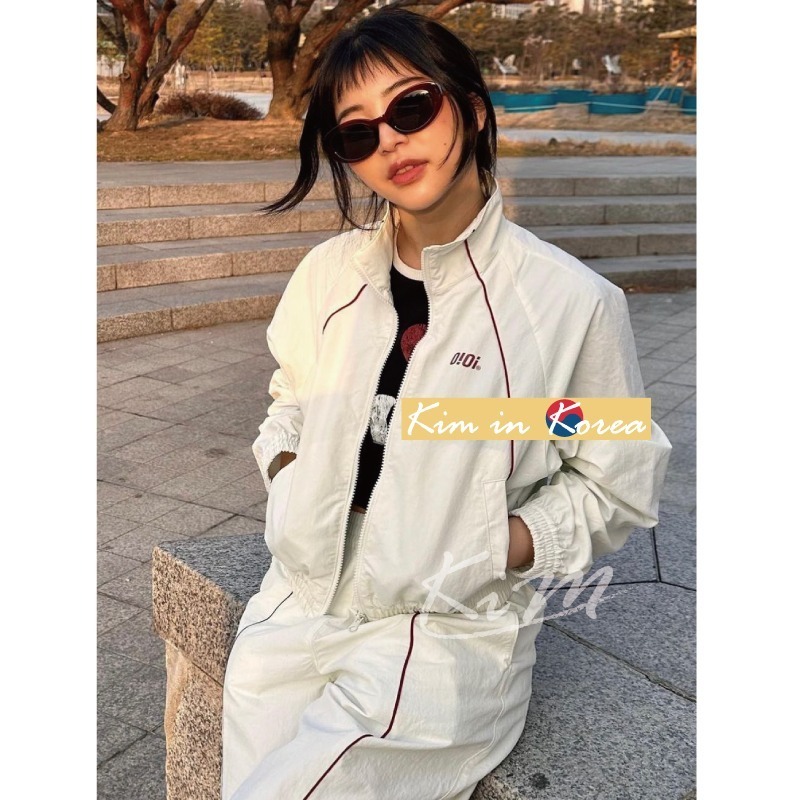韓國oioi 5252 衝鋒衣 潮牌 情侶 休閒 防風 上衣 運動套裝 外套 女-細節圖6