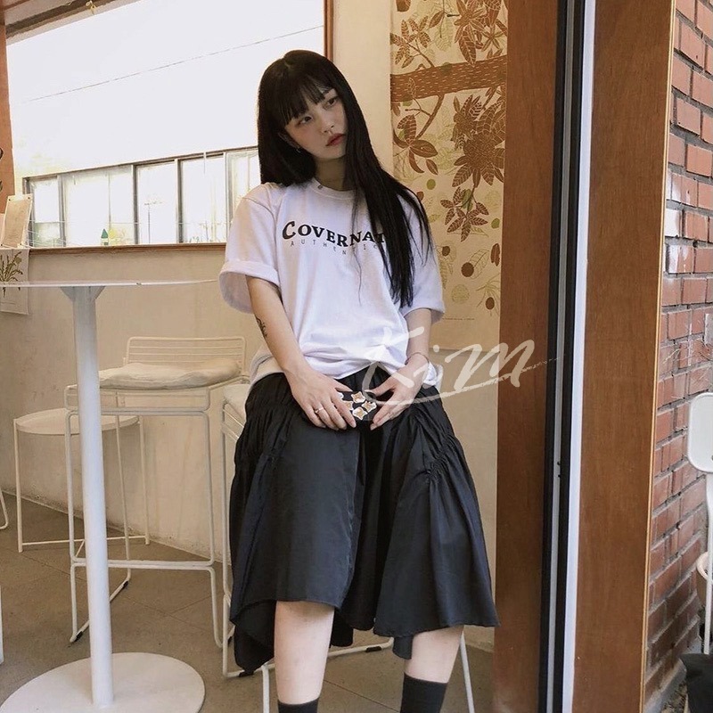 韓國Covernat 潮牌字母 印花 寬鬆 情侶 男 女 夏 短袖 T恤 上衣-細節圖7