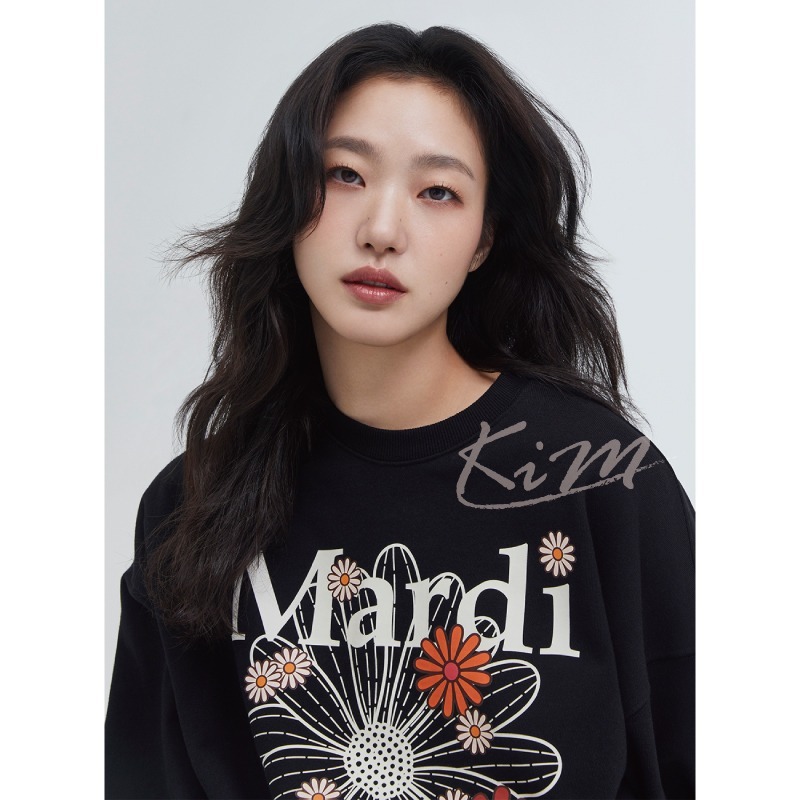 韓國MARDI MERCREDI 金高銀同款 經典雛菊 綻放花朵 多花 印花 大學T 長袖衛衣 圓領 女-細節圖2