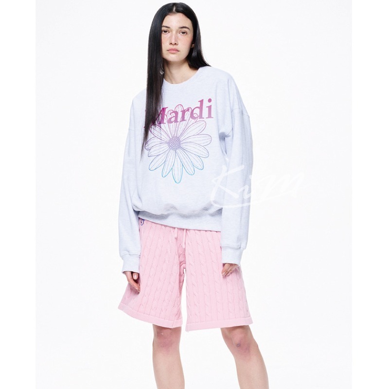 韓國MARDI MERCREDI 金高銀同款 經典雛菊 漸層 漸變 印花 大學T 長袖T恤 圓領衛衣 女-細節圖5