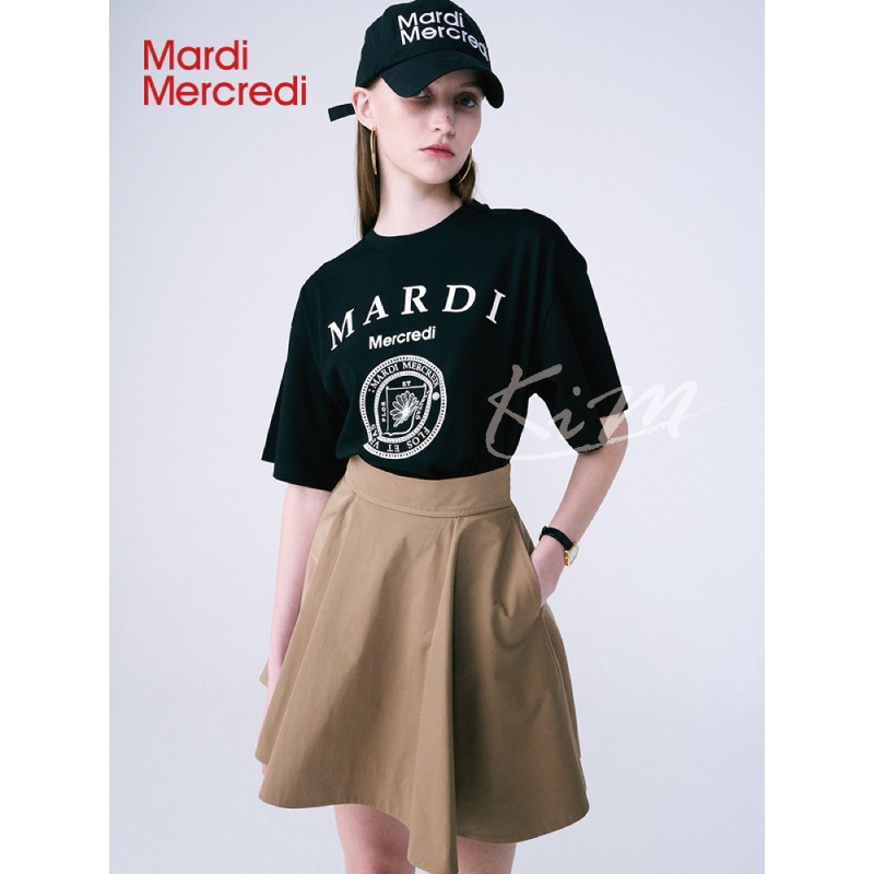 韓國MARDI MERCREDI 金高銀同款 雛菊 徽章 印花 短T 短袖T恤 男 女-細節圖3