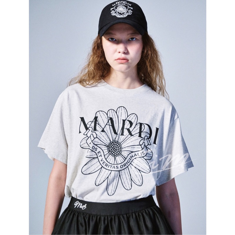 韓國MARDI MERCREDI 雛菊 緞帶 印花 圖案 短袖T恤 短T 女 夏季-細節圖4