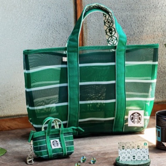 星復古條紋網布提袋-細節圖2