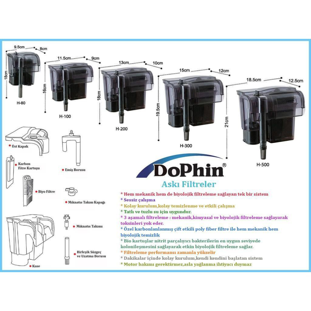 微笑的魚水族☆Dolphin-海豚【外掛過濾器 H-80.H-100.H-200.H-300.H-500.H-800】-細節圖5