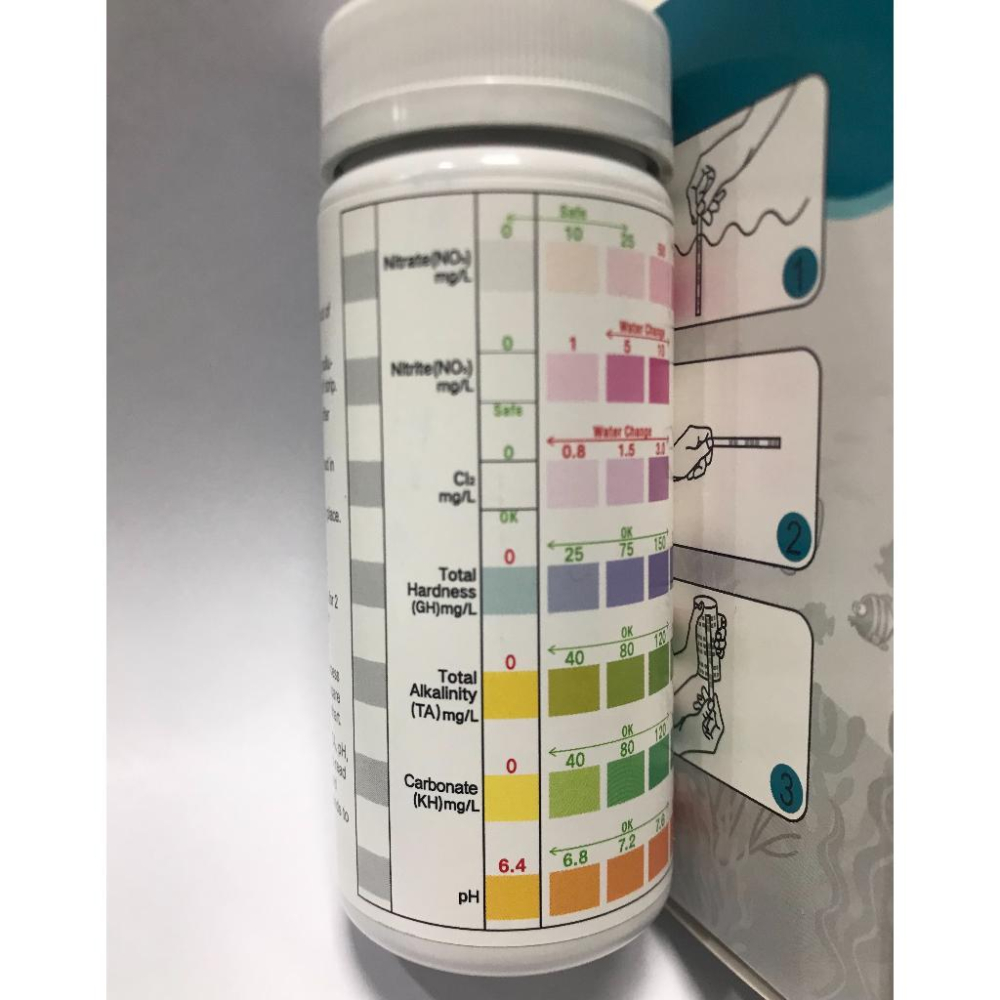 微笑的魚水族☆TSTCHECK高準七合一測試紙 NO2 NO3 PH KH GH CI2 7合1測試紙-細節圖3