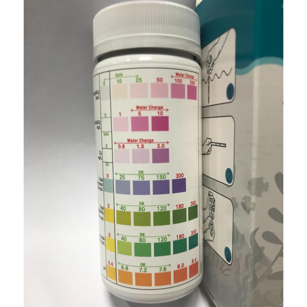 微笑的魚水族☆TSTCHECK高準七合一測試紙 NO2 NO3 PH KH GH CI2 7合1測試紙-細節圖4