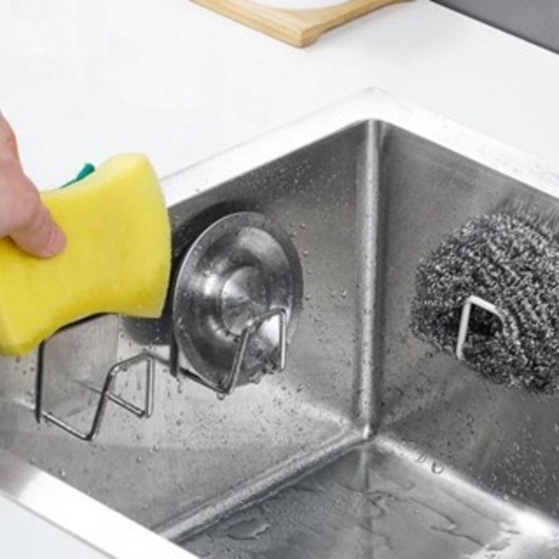 【12h快速出貨】附背貼 不鏽鋼瀝水架 海綿架 菜瓜布架 菜瓜布瀝水架 鍋蓋架 海綿掛架 海綿瀝水架 瀝水架-細節圖8