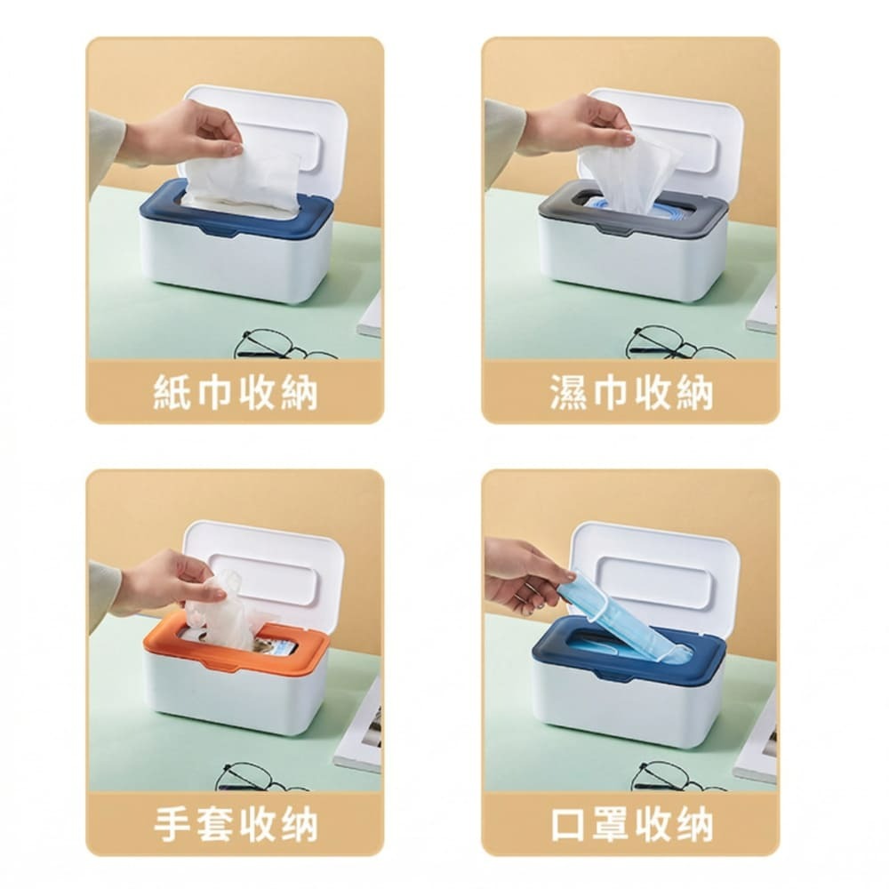 多功能濕紙巾收納盒 密封式收納盒 簡約設計 口罩盒 車用收納 生活必備-細節圖7