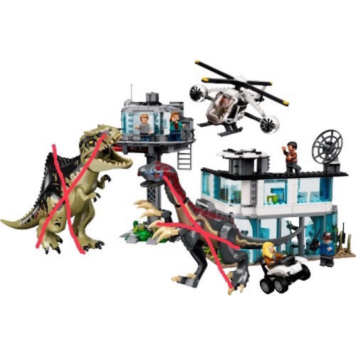 ￼［佳樂］LEGO 樂高 巨型南美龍與鐮刀龍攻擊 侏羅紀世界 場景+人偶（無恐龍）