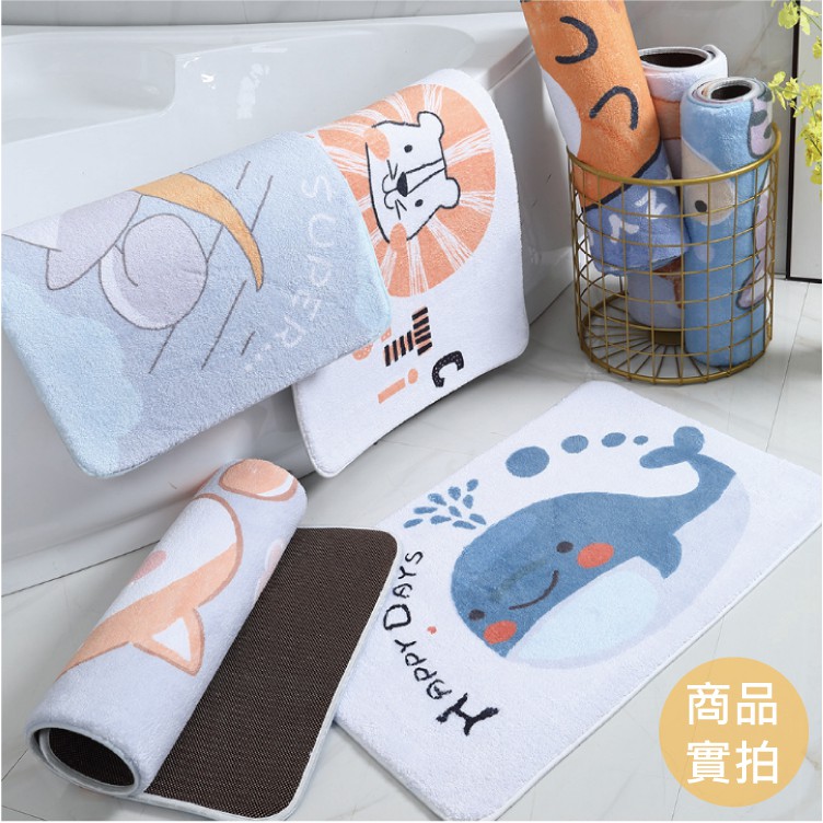 [台灣出貨] 珊瑚絨動物吸水地墊 腳踏墊 記憶地墊 地毯 記憶地墊 吸水地墊 止滑墊 浴室地墊-細節圖8