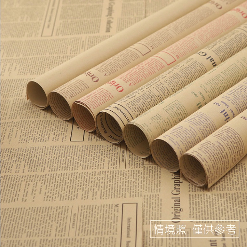 [台灣出貨] 復古英文牛皮包裝紙 拼貼素材 背景 簡約裝飾 花材裝飾 拍照道具 花束包裝 禮物包裝-細節圖6