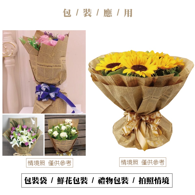 [台灣出貨] 復古英文牛皮包裝紙 拼貼素材 背景 簡約裝飾 花材裝飾 拍照道具 花束包裝 禮物包裝-細節圖7