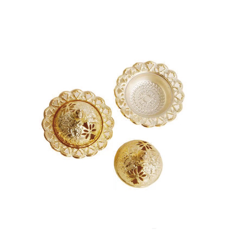 [台灣出貨] 異國風金色聚寶香薰小爐盤 可使用塔香 香粒 香錐粒 香粉 香盤 香爐-細節圖2