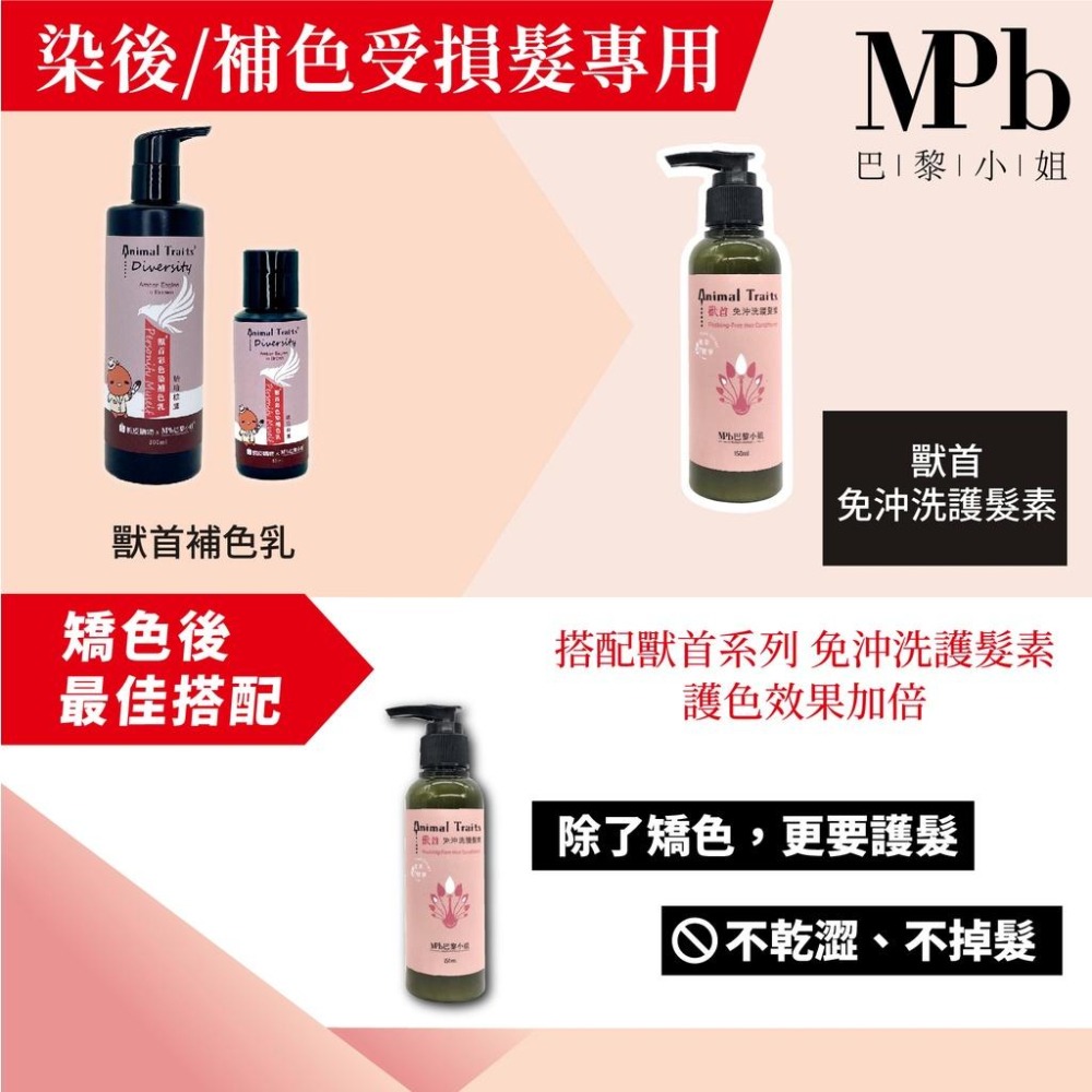 【MPB巴黎小姐】 蝦皮限定 炫髮補色套組 獸首彩色染補色乳300ML+獸首護髮素  補色洗髮精 護色補色 新年禮物-細節圖7