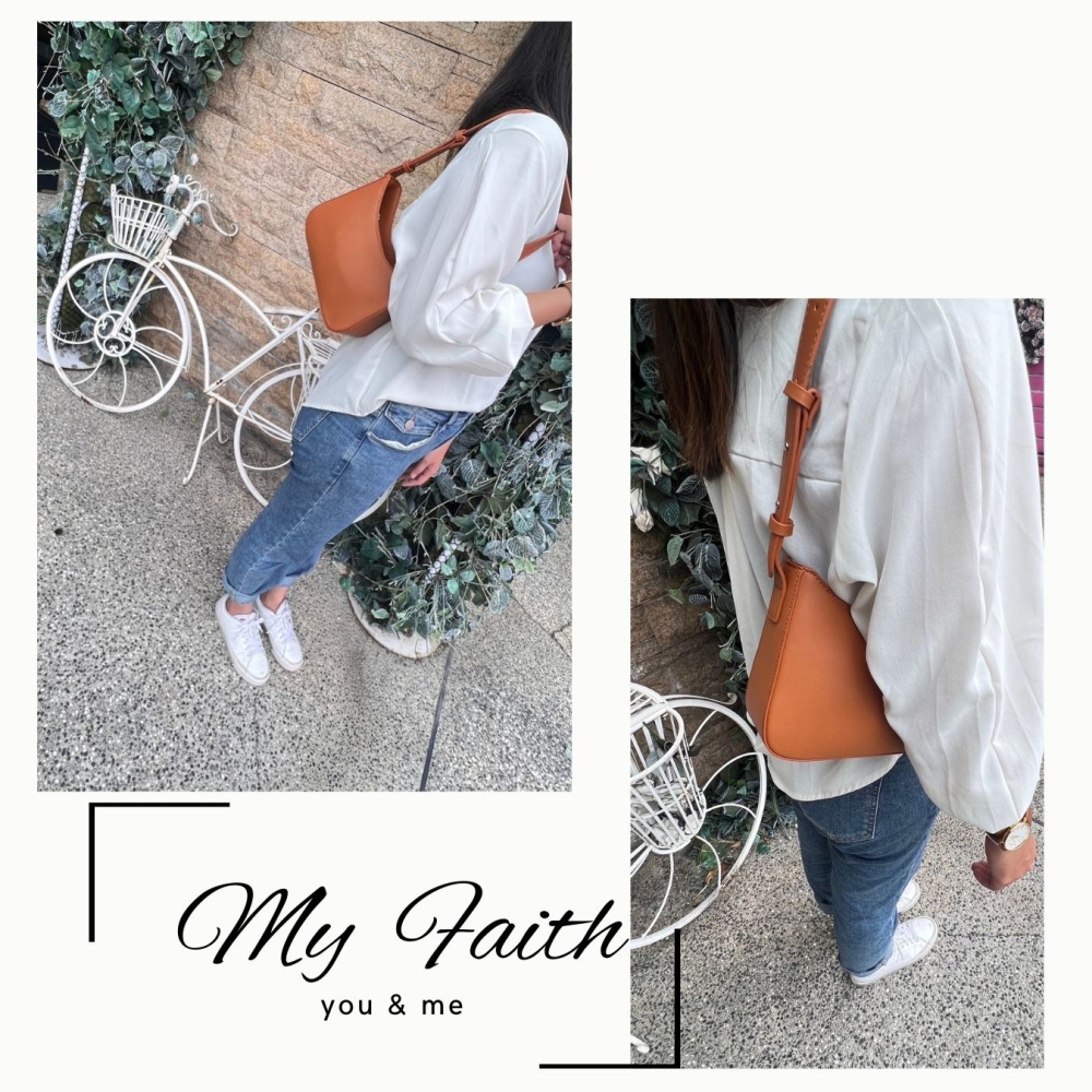 【MY FAITH】韓版簡約肩背月牙包 現貨免運 台灣賣家 生日禮物 斜背包 通勤托特包 女側背包 肩背包 正韓貨-細節圖5