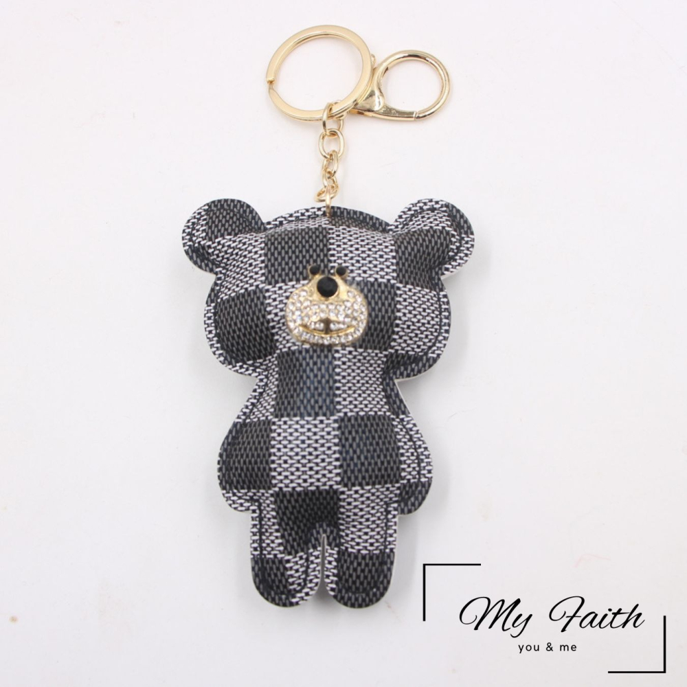 【MY FAITH】水鑽老花熊可愛吊飾鑰匙圈 裝飾包包 送禮 閨密同款 汽車鑰匙圈 手機吊飾-細節圖7