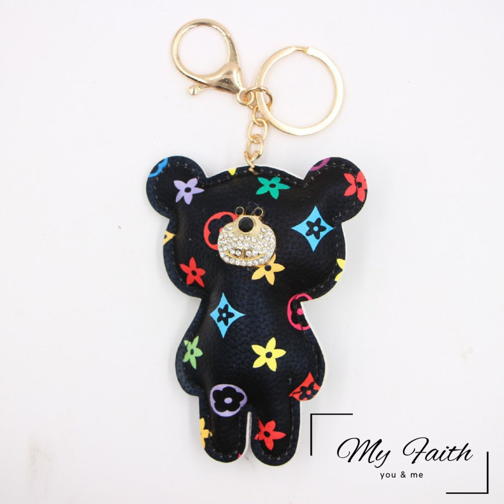 【MY FAITH】水鑽老花熊可愛吊飾鑰匙圈 裝飾包包 送禮 閨密同款 汽車鑰匙圈 手機吊飾-細節圖8