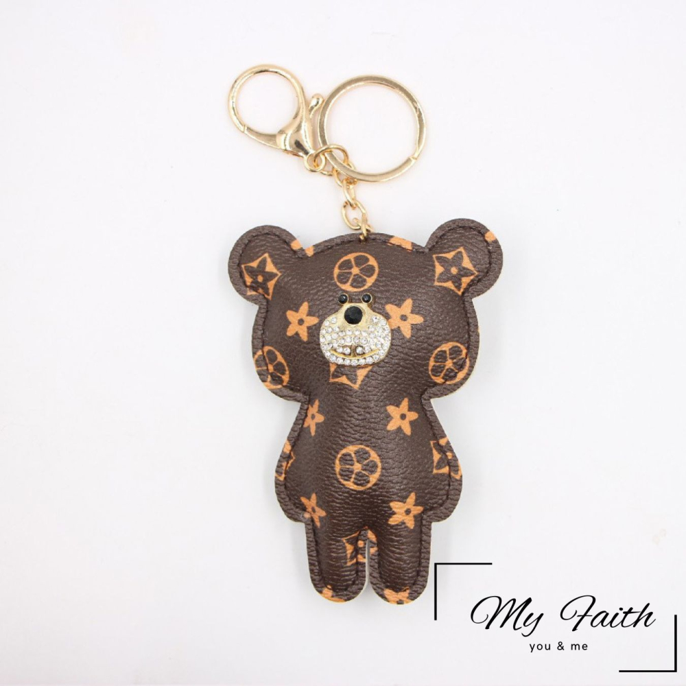 【MY FAITH】水鑽老花熊可愛吊飾鑰匙圈 裝飾包包 送禮 閨密同款 汽車鑰匙圈 手機吊飾-細節圖9