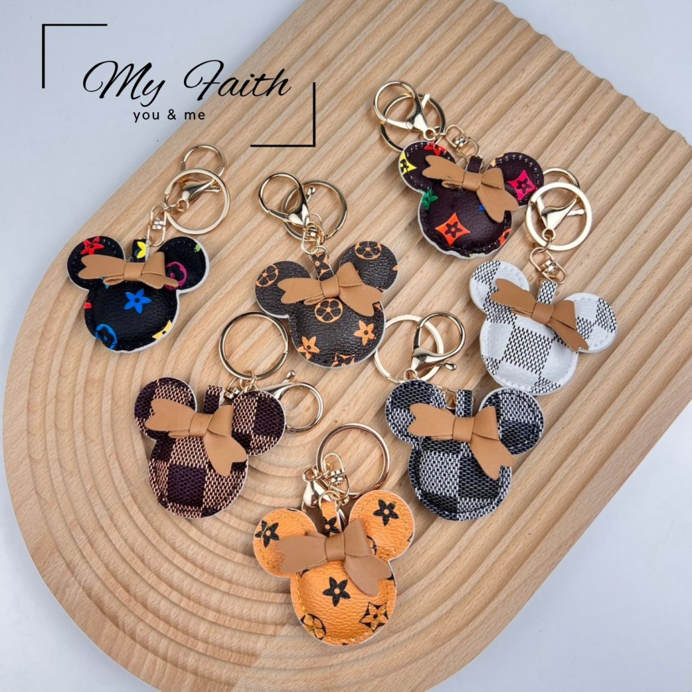 【MY FAITH】老花米奇皮革可愛吊飾鑰匙圈 裝飾包包 送禮 閨密同款 汽車鑰匙圈 手機吊飾-細節圖11