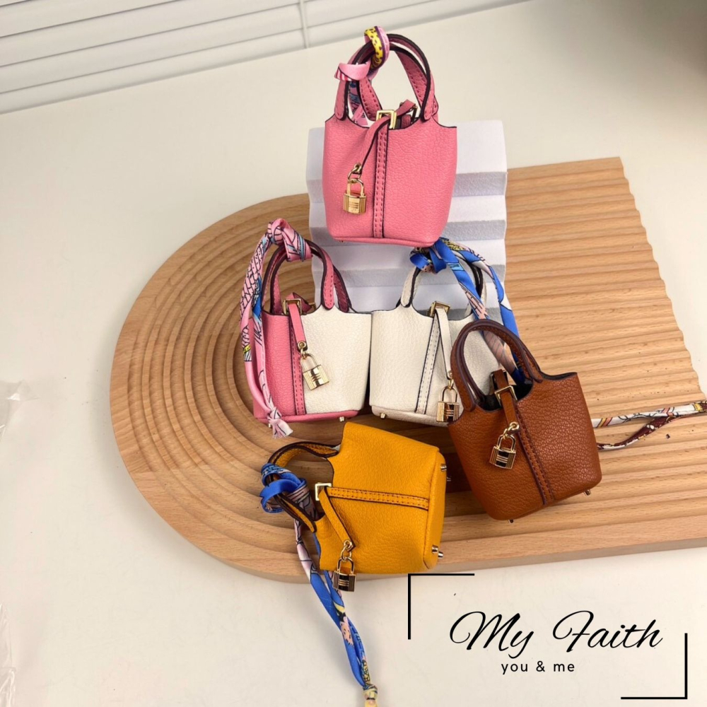 【MY FAITH】菜籃子皮革可愛吊飾鑰匙圈 裝飾包包 送禮 閨密同款 汽車鑰匙圈 零錢包 多功能 手機吊飾-細節圖5