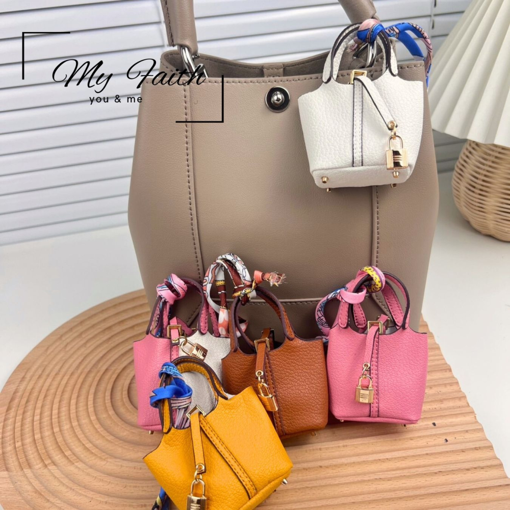 【MY FAITH】菜籃子皮革可愛吊飾鑰匙圈 裝飾包包 送禮 閨密同款 汽車鑰匙圈 零錢包 多功能 手機吊飾-細節圖11