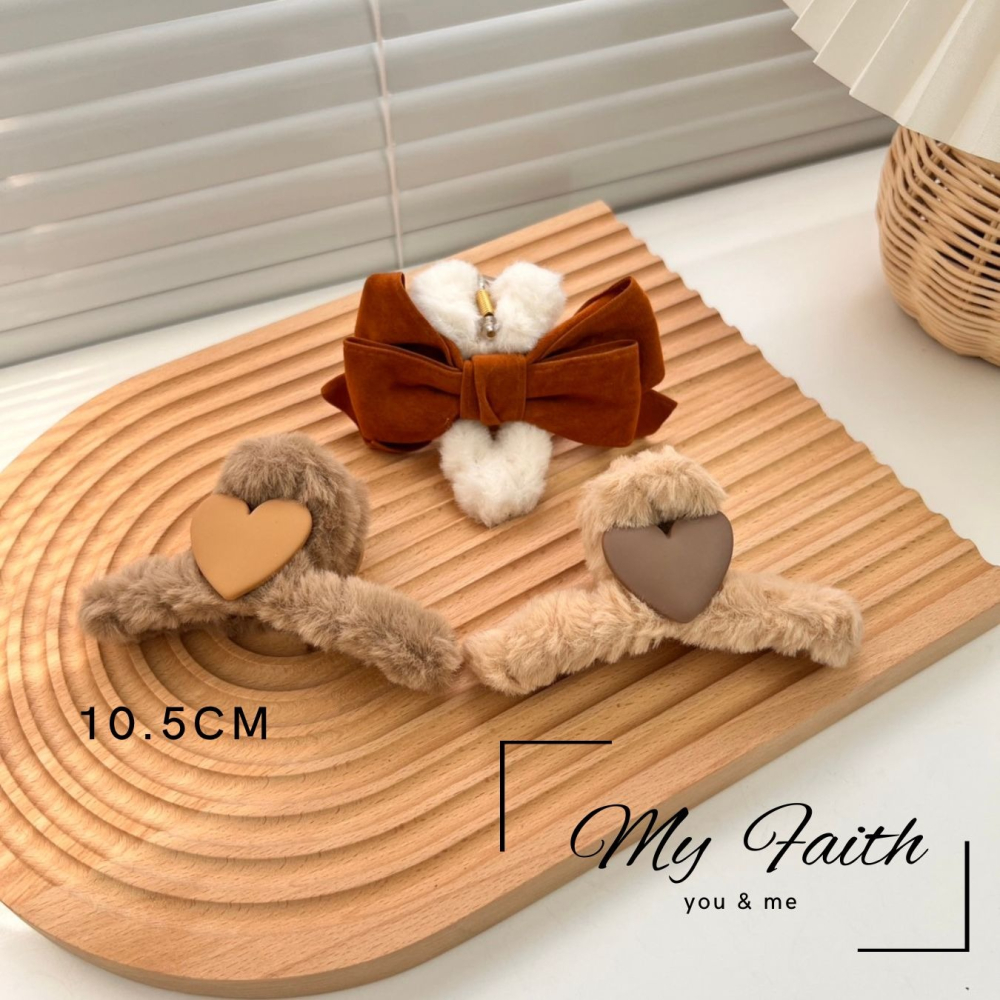 【MY FAITH】快速出貨｜INS韓系毛絨鯊魚夾 毛絨抓夾 簡約毛毛夾 絨毛髮夾 毛絨髮夾 韓系髮夾 毛絨絨款-細節圖2