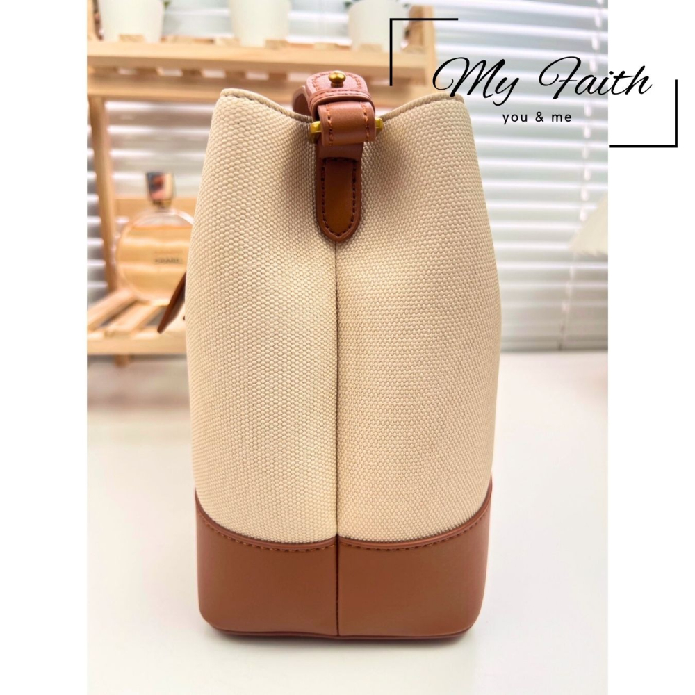 【MY FAITH】韓版真皮柔軟水桶包 現貨 台灣賣家 高質感 通勤上班 素面純色  腋下包 相機包 INS 媽媽包-細節圖3