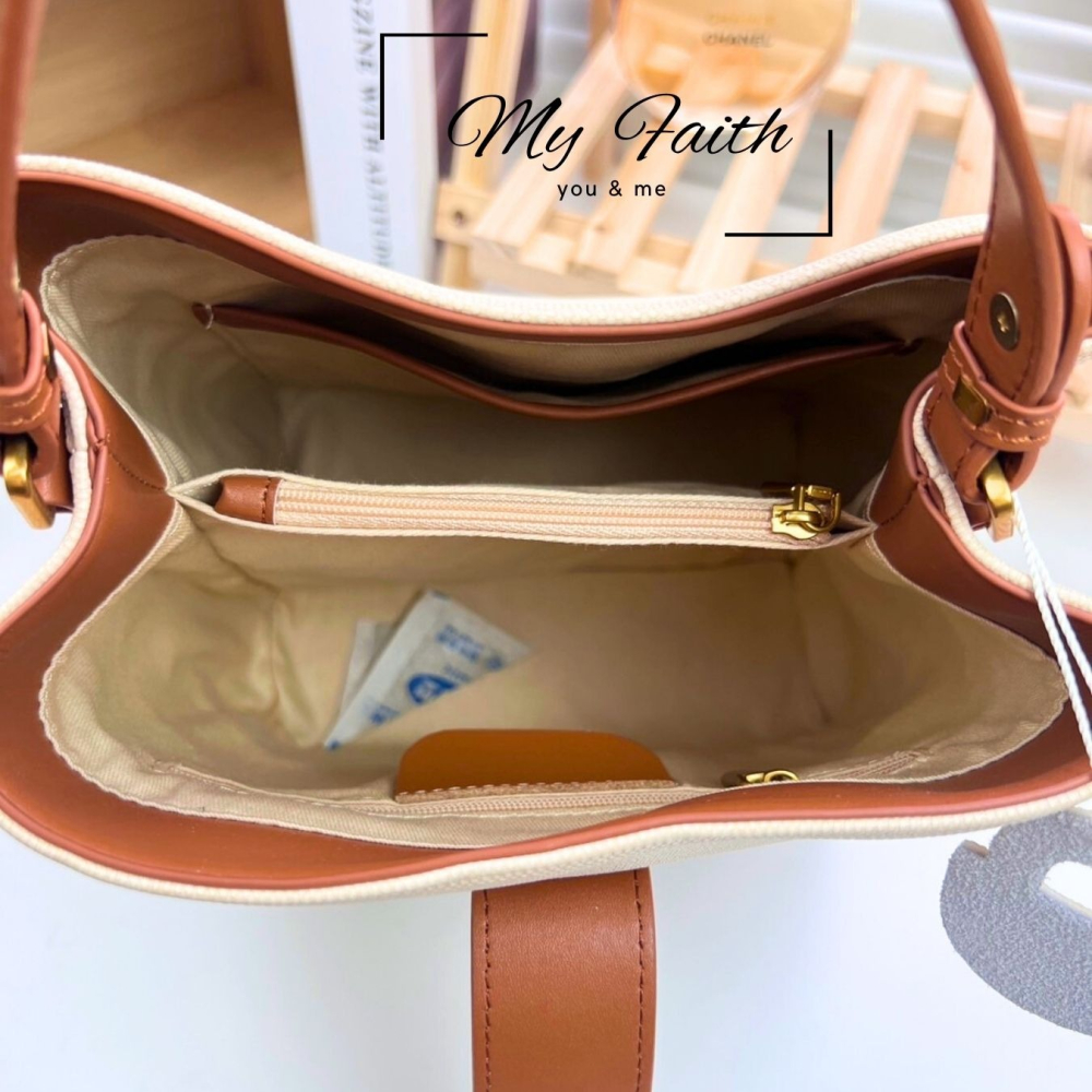 【MY FAITH】韓版真皮柔軟水桶包 現貨 台灣賣家 高質感 通勤上班 素面純色  腋下包 相機包 INS 媽媽包-細節圖6