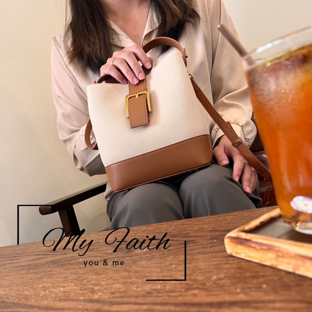 【MY FAITH】韓版真皮柔軟水桶包 現貨 台灣賣家 高質感 通勤上班 素面純色  腋下包 相機包 INS 媽媽包-細節圖10