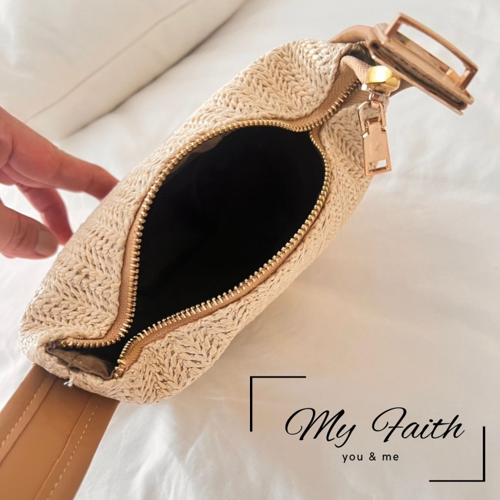 【MY FAITH】泰國迷你編織包 現貨 台灣賣家 高質感 通勤上班 素面純色  腋下包 相機包 INS 小方包-細節圖7