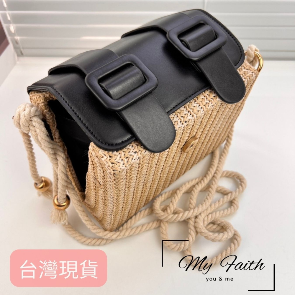 【MY FAITH】泰國藤蔓編織包 現貨 台灣賣家 高質感 通勤上班 素面純色  腋下包 相機包 INS 小方包-細節圖2