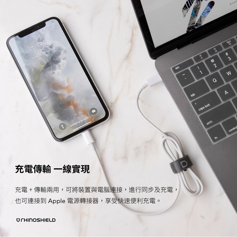 【現貨】犀牛盾 Lightning to USB-C 1m充電傳輸線 蘋果充電線 犀牛盾充電線-細節圖2