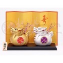 小仔的玩具窩★緣起物「現貨」藥師窯 辰年 龍  錦彩招福辰 龍虎堂 龍年大集合 辰龍 十二生肖擺飾 破魔矢-規格圖1